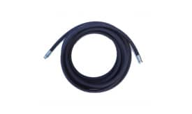 Flexible high-pressure hose, 10 metres long, suitable for various applications, featuring durable construction and metal fittings.