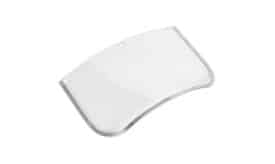 Clear replacement windscreen part with metal trim for vehicles, designed for optimal visibility and durability.