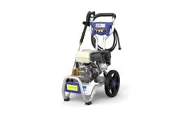 High-pressure washer AB-2000 with a powerful engine, suitable for various cleaning tasks, featuring a sturdy frame and wheels for mobility.