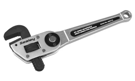 Sealey 90-330mm adjustable multi-angle pipe wrench, designed for versatile plumbing tasks with a robust grip and adjustable jaw.