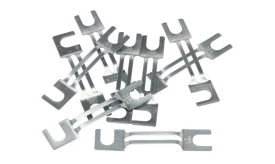 Set of stainless steel clips designed for fastening and securing various items, featuring a durable and practical design.