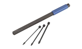 Precision tool set featuring a long bar and three hex keys, ideal for various mechanical applications.