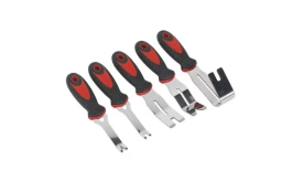 5-piece tool set featuring ergonomic handles and various tool heads for versatile use in home improvement and repair tasks.